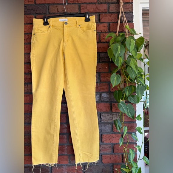 Loft Yellow Straight-Leg Jeans - Picture 1 of 2